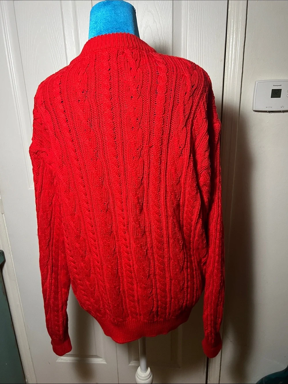Vintage United Colors of Benetton Chunky Knit Cardigan Sweater Cotton Large